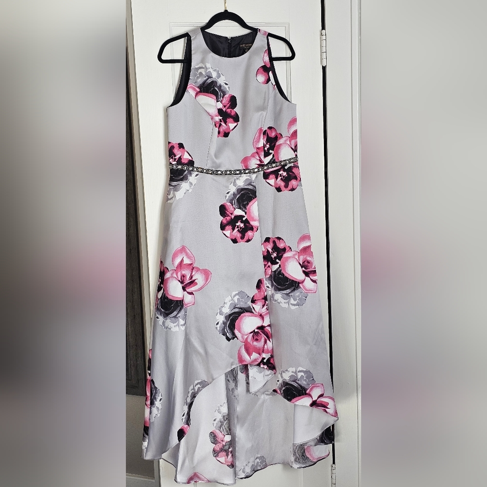 Silver/Pink/Black Dress -Hi/Low Size 12